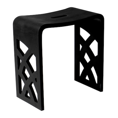 Alfi Brand Black Matte Solid Surface Resin Bathroom / Shower Stool ABST88BM